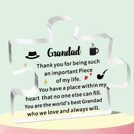 WTOPP Grandad Gifts From Grandson Granddaughter Grandad Puzzle Grandad Acrylic Plaque Grandad Presents Fathers Day Christmas Birthday Gifts For Grandad Grandpa Grandfather