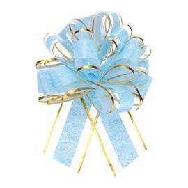 sourcing map 20pcs 8 Inch Large Pull Bow Gift Wrapping Bows Ribbon Organza Light Blue for Wedding Baskets Presents Christmas Valentine's Day Party