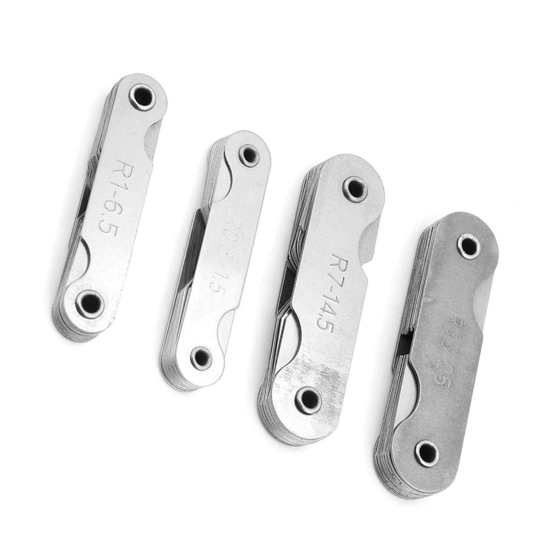 4Pcs Stainless Steel Radius Gauge, Portable Concave Convex External Internal
