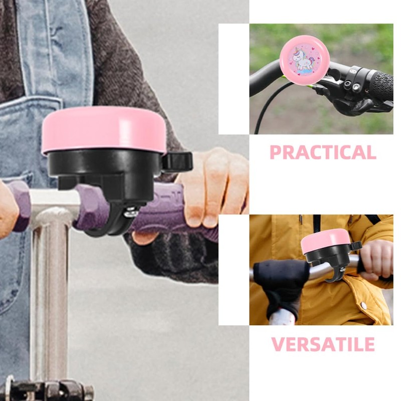 Housoutil Pink Unicorn Bicycle Bell, Pack of 2, Beautiful Bicycle
