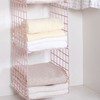 Hanging Closet Organizer 3 Tier Pink Storage Shelf Minimalist Grid