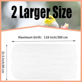 Bird Cage Seed Catcher Large Bird Cage Cover 118 * 31 inches Adjustable Bird Cage Net Cover,Black Nylon Mesh Birdcage Skirt Guard for Parrot Macaw Round Square Cages (2, White, 118 * 31 inches)