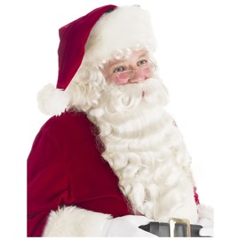 Costume Adventure Deluxe Santa Beard and Wig Set Santa Claus Beard and Wig Set with Velvet Red Storage Bag - One Size