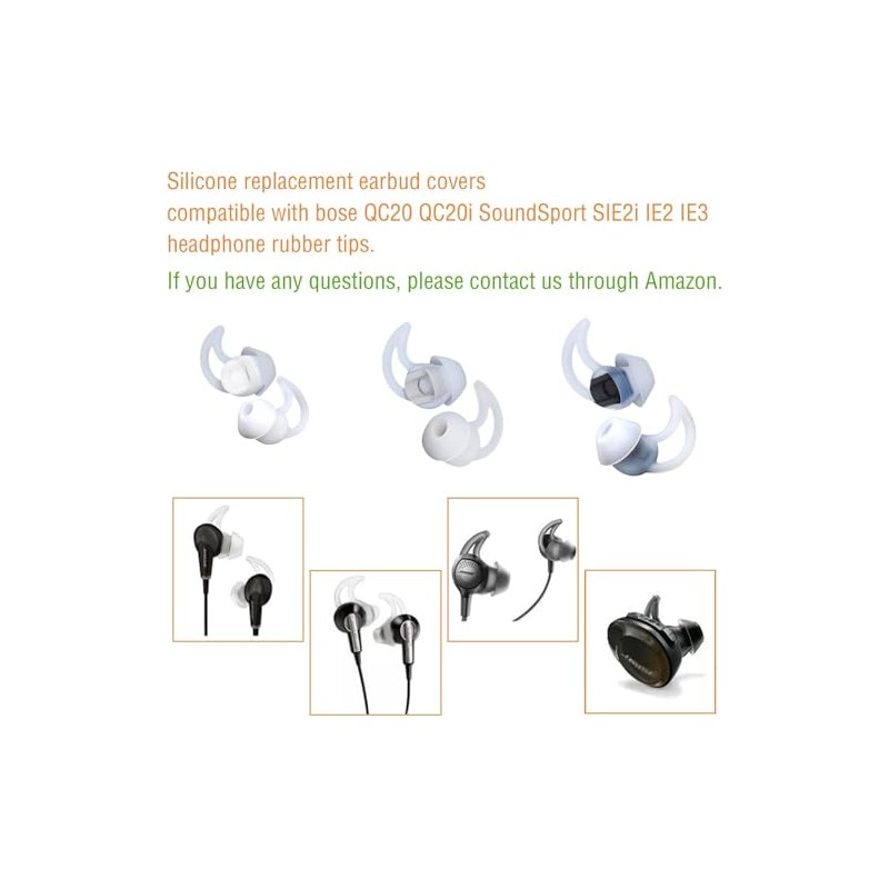 Silicone Ear Tips for Bose QC30 QC20 QC20i SIE2i IE2