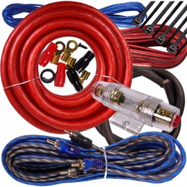 Complete 2500W Gravity 4 Gauge Amplifier Installation Wiring Kit Amp Pk2 4 Ga Red - for Installer and DIY Hobbyist - Perfect for Car/Truck/Motorcycle/Rv/ATV, 2500W / RED