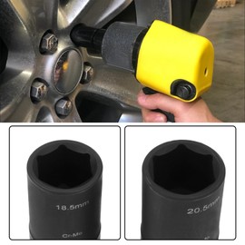 LT Easiyl 2pcs Impact Socket 1/2-Inch Drive 6-Point Thin Wall Double Ended Impact Flip Socket Bundle 18.5x19.5mm 20.5x21.5mm Impact Wrench Nuts Compatible with Ford