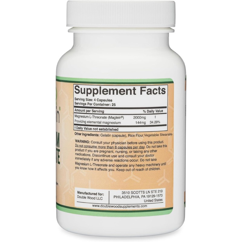 Magnesium L Threonate, Magtein - NSF Certified - Sleep and