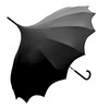 Gothic Rebel Striped Dark Wing Pagoda Umbrella - Ideal for