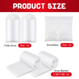 EBaokuup 6 Pack Christmas Fake Snow Decoration Set- Fluffy Artificial Flakes Fake Snow- Faux Snow Blanket Cover Snow Cotton Decor for Snow Fight,House Decor,Christmas Village and Tree