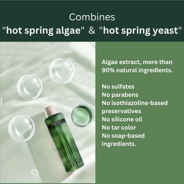 ONSENSOU Sulfate-Free Organic Shampoo with Hot Spring Yeast & Green Algae Extract, Nourishing for Scalp & Hair Health, Natural Shampoo, 10.1 fl Oz