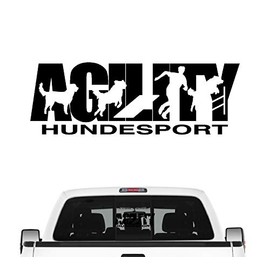 siviwonder Agility Dog Sport Car Sticker Dog Film Parcour Sport Colour Black Size 30 cm