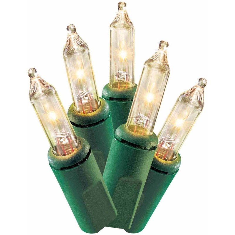 Holiday Time 100 Clear Mini Lights - Green Wire -