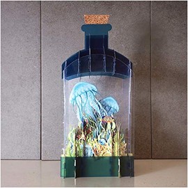 Message in a Big Bottle Greeting Card - Jellyfish Reef
