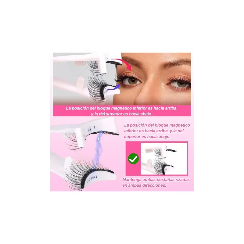 Kit De Pestañas Postizas Magnéticas Reutilizables 2 Pairs