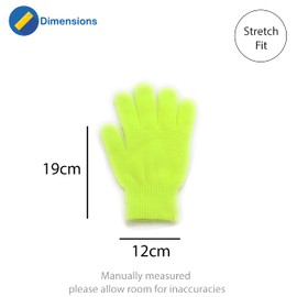 Komonee Neon Yellow Mittens Gloves Unisex Warm Winter Outdoor Knitted Flexible Colourful Warmers