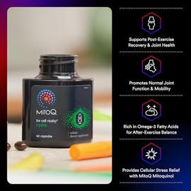 MitoQ Joint 60 cápsulas de gel suave Super CoQ10 antioxidante – MitoQ con extracto de aceite omega de mejillón labial verde – Apoya la articulación sa