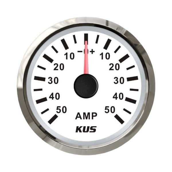 KUS Waterproof Ampere Gauge Ammeter AMP Meter 50A With Current Sensor 52MM(2") 12V/24V