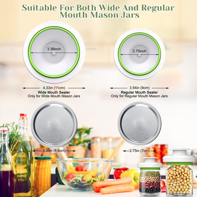 Mason Jar Vacuum Sealer Kit - Vacuum Sealer with Manual