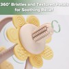 haakaa Silicone Twin Flower Teether,Nipple-Shaped End for Gum Massage,360° Baby