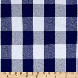 Picnic Gingham Yarn-Dyed Royal/White, Fabric by the Yard
