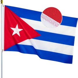 Cuba Flag 3x5 Feet for Outside - Heavy Duty Nylon, Sewn Stripes, Fade Proof, Longest Lasting - Cuban National Flag 3 X 5 FT with Brass Grommets Party Festival Indoor and Outdoor Decor