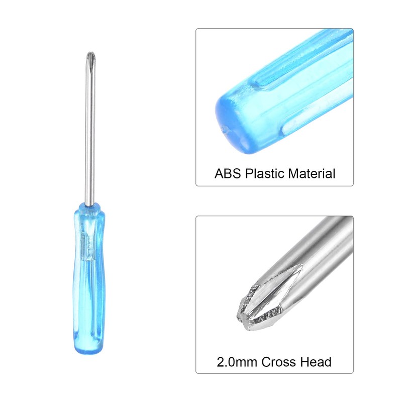 sourcing map Mini Phillips Screwdriver, 2.0mm Cross Head 65mm Length