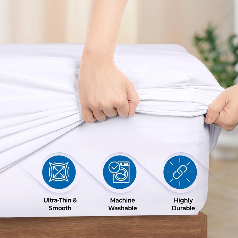 Hygea Natural Queen size Mattress Cover, Bed Bug Proof &