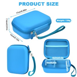 Ainiv Kids Instant Camera Case, Portable Hard Storage Case for OPERHOO/HiMont/Gofunly/YORKOO/CAMCLID Kids Digital Camera/Bitzee Interactive Toy, Kids Camera Photo Paper Organizer, Blue (Case Only)