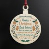 Best Friend Wood Bauble Tree Decoration Friendship Gift Keepsake