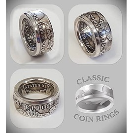 Morgan Silver Dollar Coin 1896 Design Ring, Morgan Dollar Ring - Morgan Silver Dollar Coin Design Ring - Coin Ring American Coin Rings for Men Women Dollar Coin 1896 Rings Fashion Coin Ring Size 11