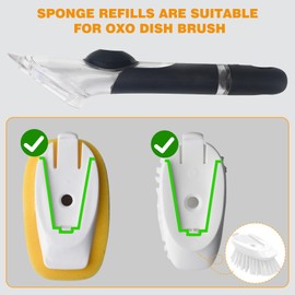 Sponge Brush Refills for OXO Soap Dispensing Dish Brush - 6 Pack Dish Cleaning Soap Dispensing Head Replacement for Scrubber