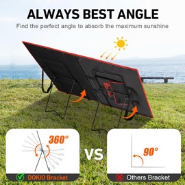 DOKIO Adjustable Tilt Solar Panel Bracket – Portable Stainless Steel Stand for Foldable Panels, Quick Angle Adjustment, Lightweight for RV, Camping, Balcony
