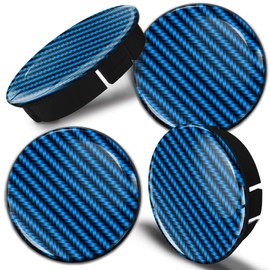 Biomar Labs® 4 x 60 mm / 55 mm Universal Plastic Hub Caps Black Blue Design Carbon Carbon Wheel Centre Caps Hub Caps Car Tuning C 105