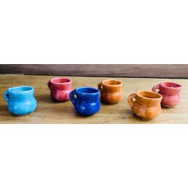 12x mini tequila shots multi colored Mexican tequileros Cantaritos Jarritos