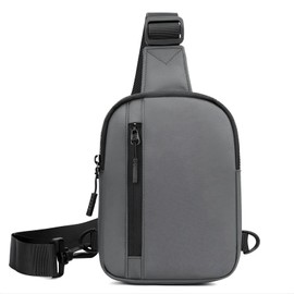 Fuaihui Small Sling Bag for Men, Cross Body Chest Shoulder Bag, Waterproof Phone Bag, Lightweight Cycling Sling Pack for Travel & Outdoor Activities (Grey)