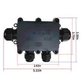 IP68 Waterproof Junction Box, 4-Way Cable Connector for Outdoor Use, PG9 Cable Gland, External Cable Connector, Wire Connector for Diameter 4 mm - 15 mm Cable Diameter