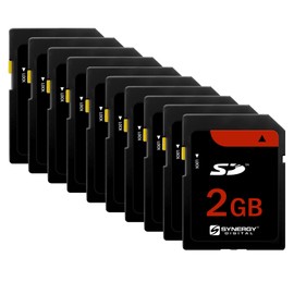 Synergy Digital 2GB Secure Digital SD Memory Cards, Compatible with Casio Exilim EX-ZR200 Digital Camera - Pack of 10