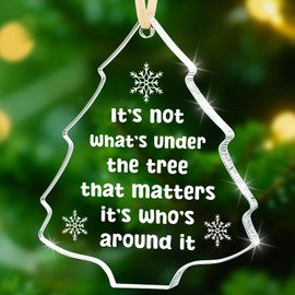 Sensi Blue Glass Christmas Tree Ornament 2026, It's Not What's Under The Tree Quote, Family Sentimental Keepsake, Gifts for Mom Dad Parents Friend Hostess, Clear Holiday Stocking Stuffer Decoration