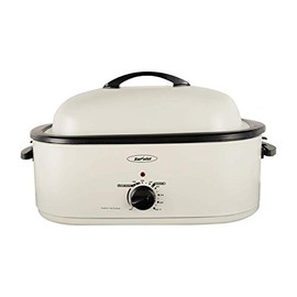 Electric Roaster Oven, Roaster Oven, Turkey Roaster Electric, Roaster Oven Buffet, Selfbasting Lid, Removable Pan, Full-Range Temperature Control Cool-Touch Handles, White, Turkey Roaster