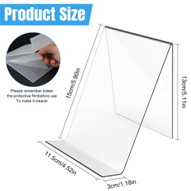 YFLeomry Set of 6 Acrylic Bookends Book Stands, 5 Pieces 13 cm x 11.5 cm x 10 cm, 1 Piece 10.5 cm x 9 cm x 7 cm Modern Transparent Book End Acrylic Stand for Books, Magazines