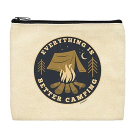 ThisWear Funny Camping Gift Women Everything Is Better Camping 2-Pack Cosmetic Accessory Bags