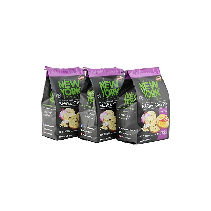New York Style Bagel Crisps, Everything, 7.2 Ounce (Pack of