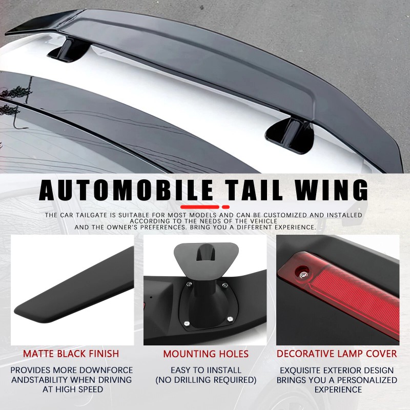 DREAMIZER 47" Matte Black ABS Rear Trunk Spoiler Wing Lip