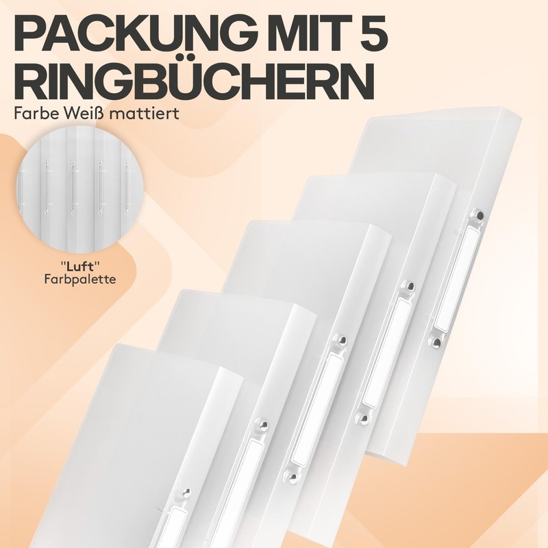 ACROPAQ - 5 x A4 Ring Binder with 2 Rings,