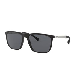 Emporio Armani Men's Ea4150 Sunglasses, Rubber Black/Grey, 59 mm