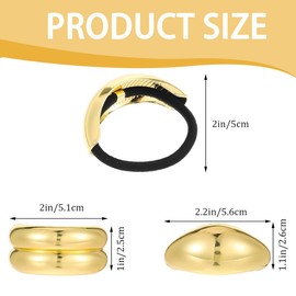 JUGUTA 4 Stück Haarmanschetten Für Pferdeschwanz,Metall Haar Manschette Haargummi Gold,Haarmanschetten Für Pferdeschwänze Haargummis Punk Haar Halter Ponytail Cuff Haarschmuck Gold