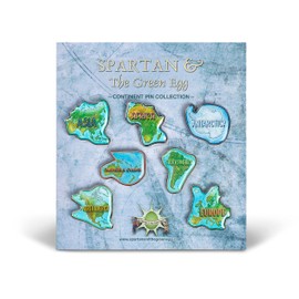 Collectible Novelty Continent Pin Collection (Asia, Europe, Africa, North America, South America, Australia, Antarctica) for Backpack, Scarf - Includes 7 Pins, 1.25" - Spartan & the Green Egg