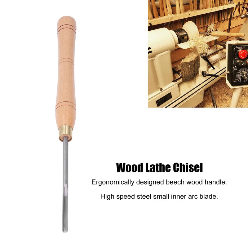 Wood Lathe Chisel Beach Handle HHS Small Inner Arc Blade