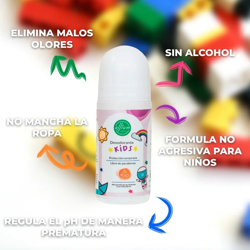 Desodorante Natural Unisex Para Niños - Kids 4 Roll On