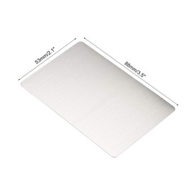 sourcing map Blank Metal Card 88x53x0.4mm Brushed 201 Stainless Steel Plate for DIY Laser Printing Engraving Silver Tone 10 Pcs